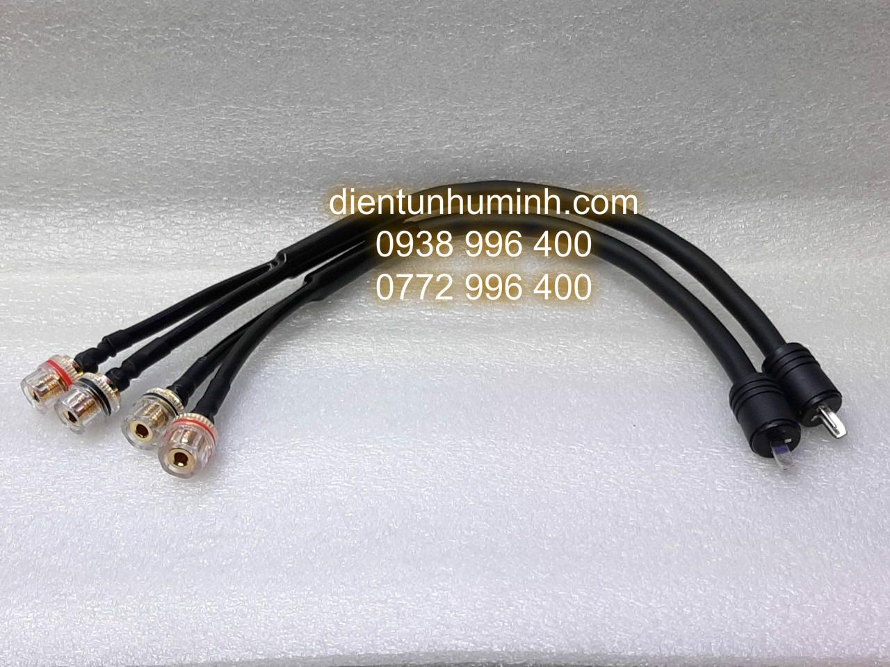 Dây chuyển Jack loa châu âu ra đầu cắm bắp chuối - dây chuyển loa nhật - đầu chuyển loa châu âu