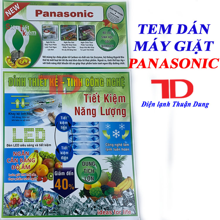 Tem dán tủ lạnh Panasonic, Tem tủ lạnh - Điện Lạnh Thuận Dung