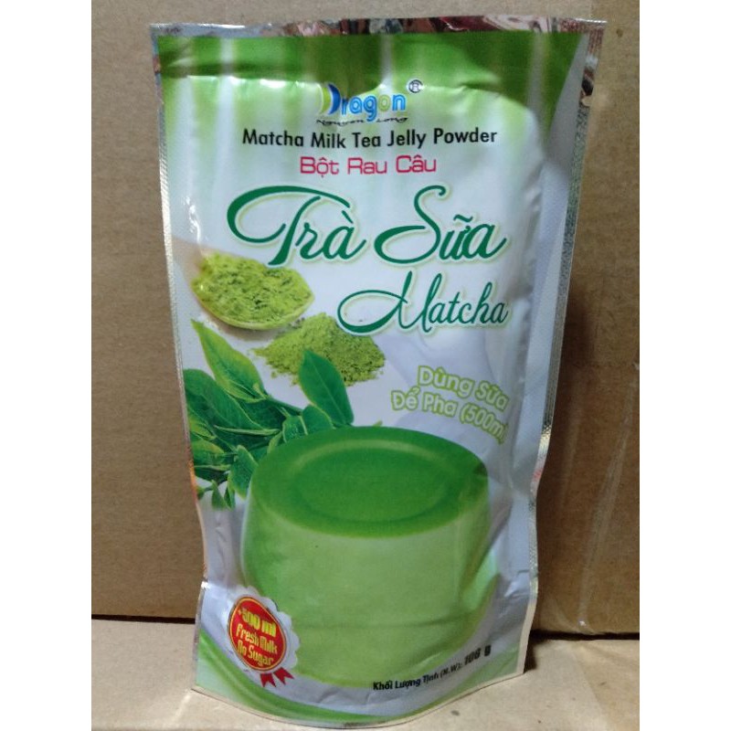 Bột rau câu trà sữa matcha DRAGON