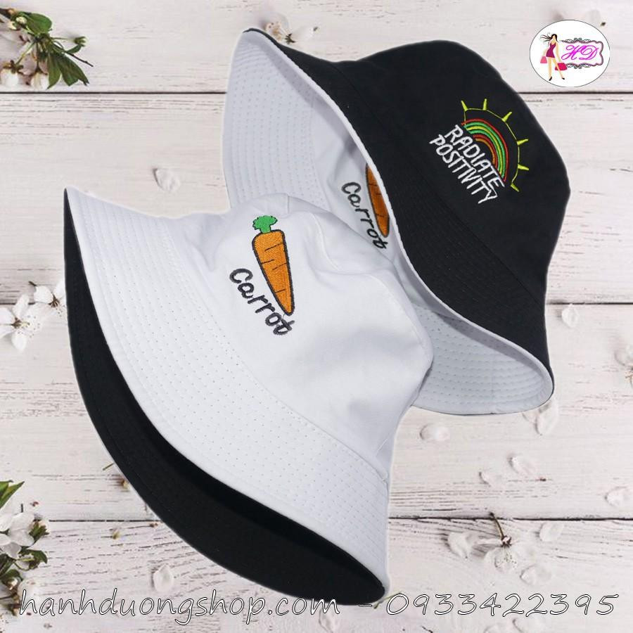 Nón tai bèo nón vành bánh bèo nón thêu hình dễ thương