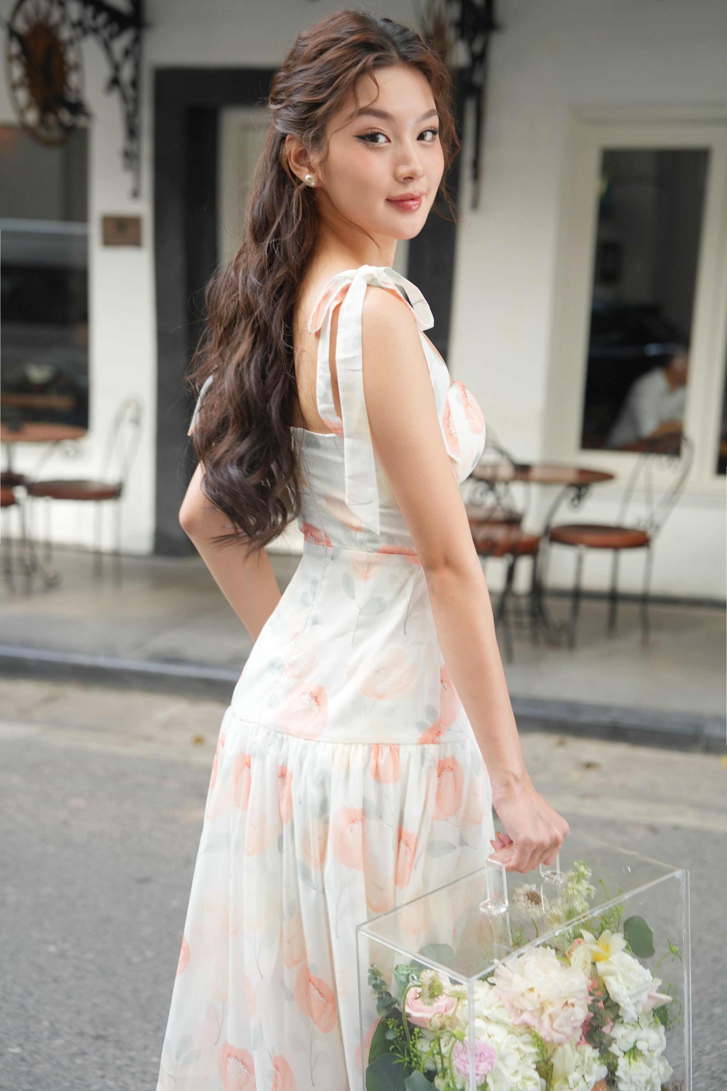 SÒ VINTAGE - CARINA Đầm hoa cột dây vai
