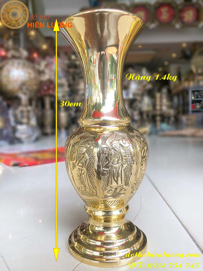 Lọ Hoa Bằng Đồng Hoa Văn Bát tiên Các Cỡ