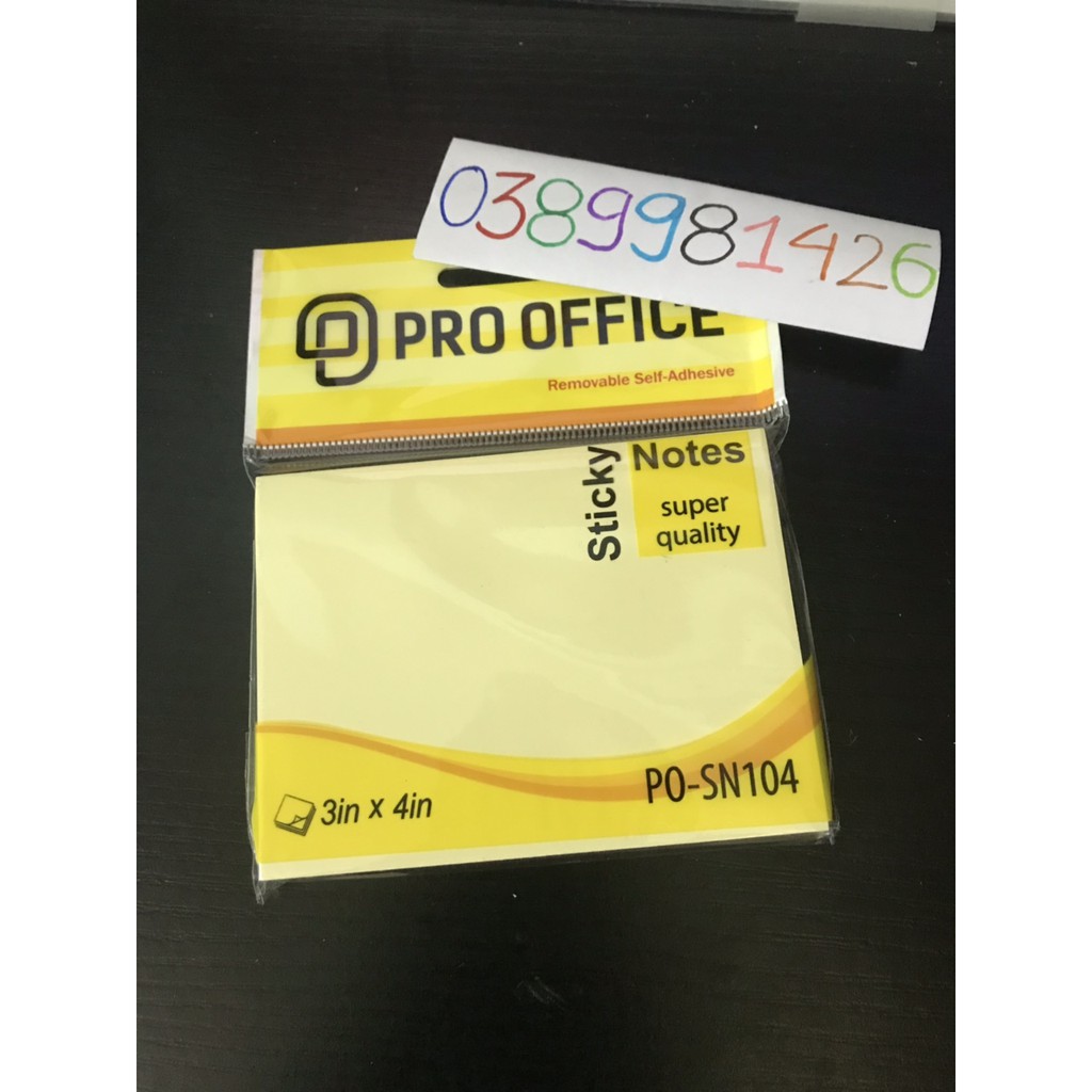 Giấy nhớ vàng 3x3in pro office(1 tập)