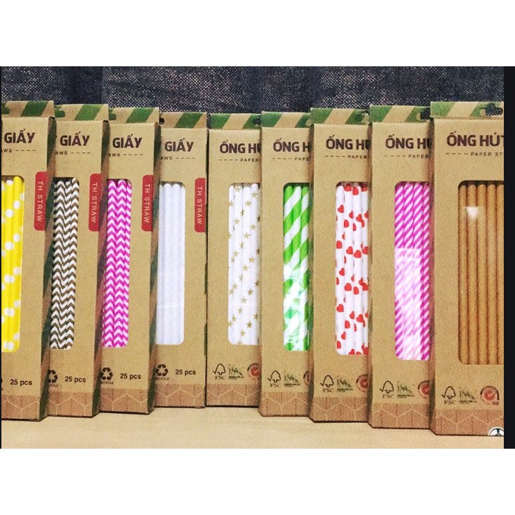 ỐNG HÚT GIẤY 25 ỐNG PAPER STRAWS