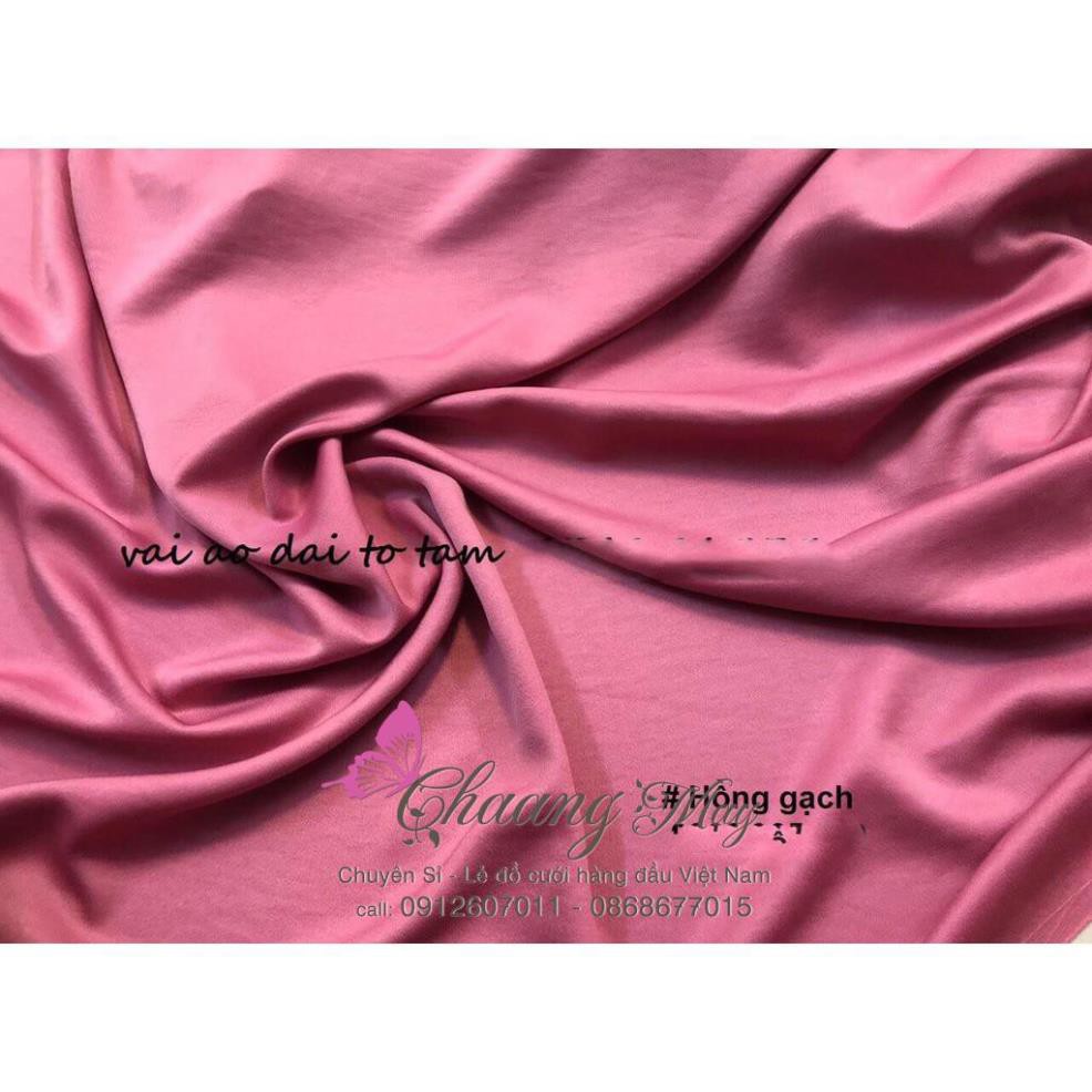 Áo dài truyền thống màu đỏ CHAANG may sẵn áo dài lụa tây thi, vải mềm co giãn tốt, màu đỏ/trắng/hồng/xanh