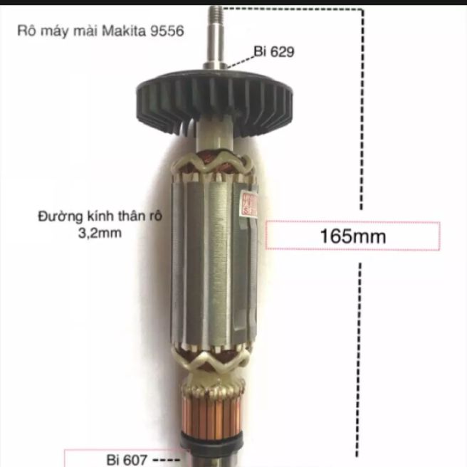 Rotor mài ma ki ta 9556 dây đồng 220v