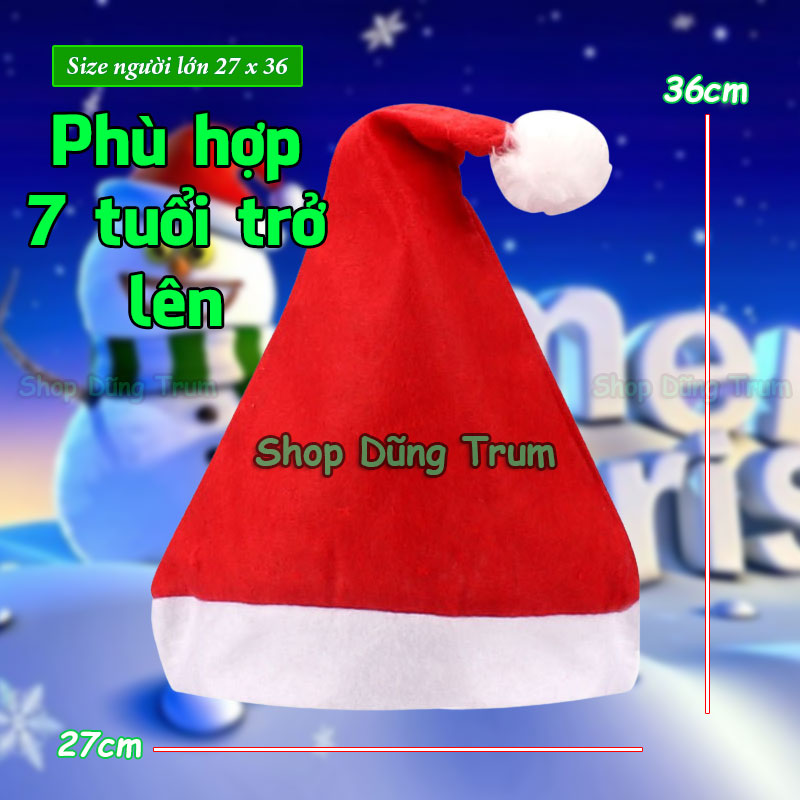 Mũ Noel Vải Nỉ Mỏng