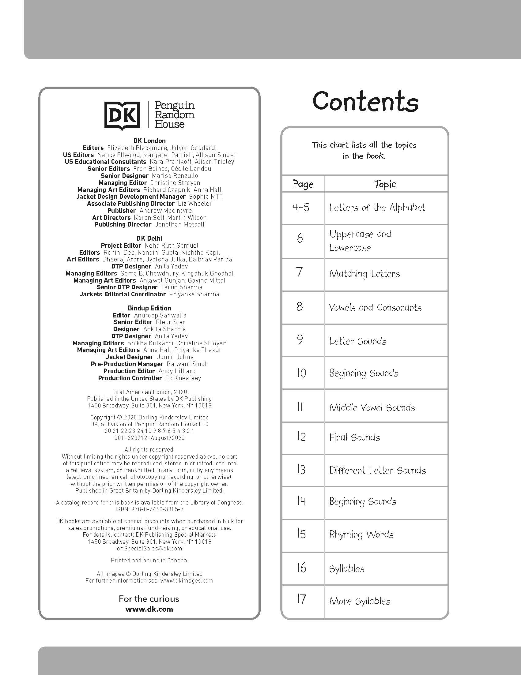 DK Workbooks Language Arts, Math and Science, Kindergarten ( sách đen trắng )