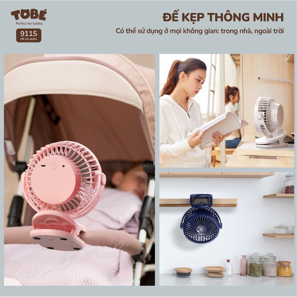 Quạt Kẹp Đa Năng ToBe ( Quạt Kẹp Xe Đẩy, Nôi Cũi, Ô Tô)