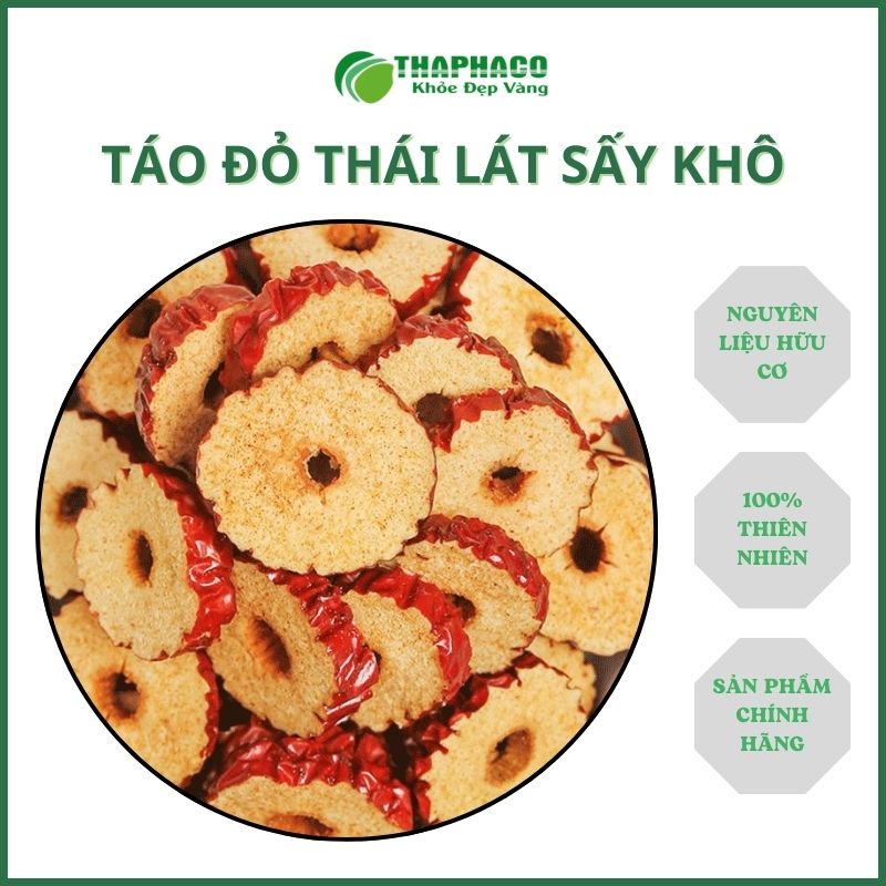 [Túi 500gram] Táo Đỏ Cắt Lát Sấy Khô - Chuyên Dùng Để Nấu Chè Dưỡng Nhan - Chè Thái - Hoặc Hầm Canh - Có Thể Sử Để Ăn Vặt - THAPHACO