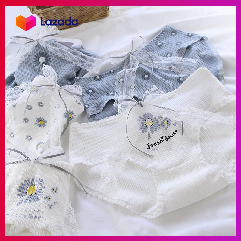 Quần lót nữ cotton tăm CAO CẤP hoa cúc Phối nơ DỄ THƯƠNG - NHShop