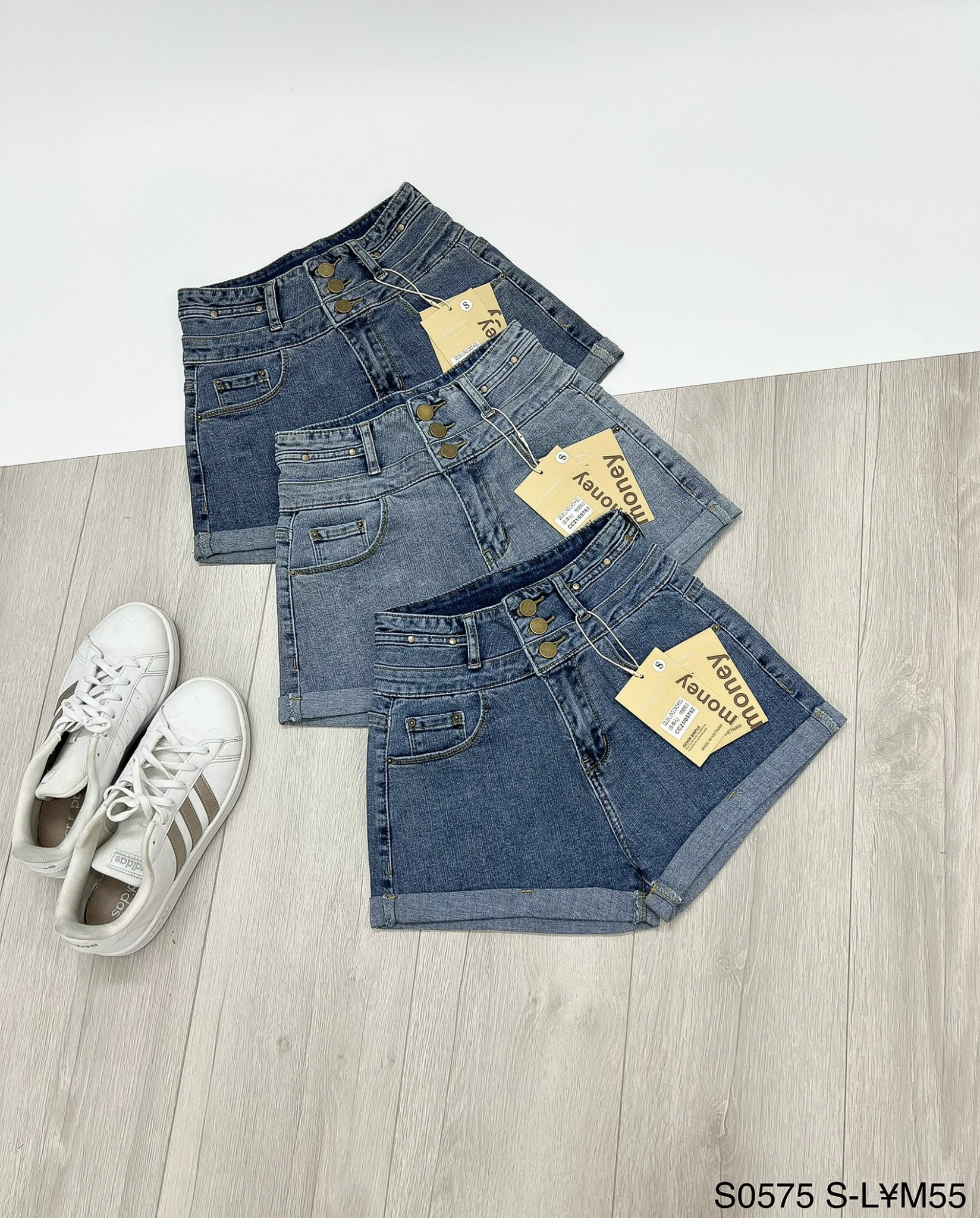 Quần short jeans nữ lưng cao 3 nút |0575