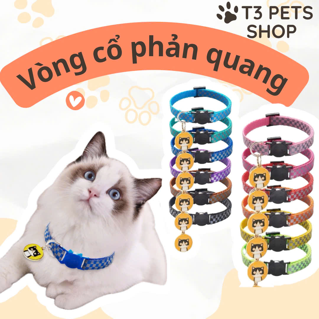 vòng cổ có hình charm miu dành cho mèo ( size cho chó mèo dưới 5kg) - T3 PETS SHOP