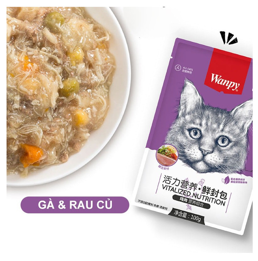 Sốt/ Pate Wanpy Cho Mèo Gói 80gr - [Nông Trại Thú Cưng]