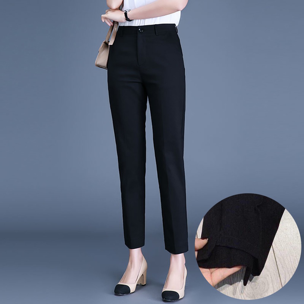 Quần baggy cúc lệch gấu lệch