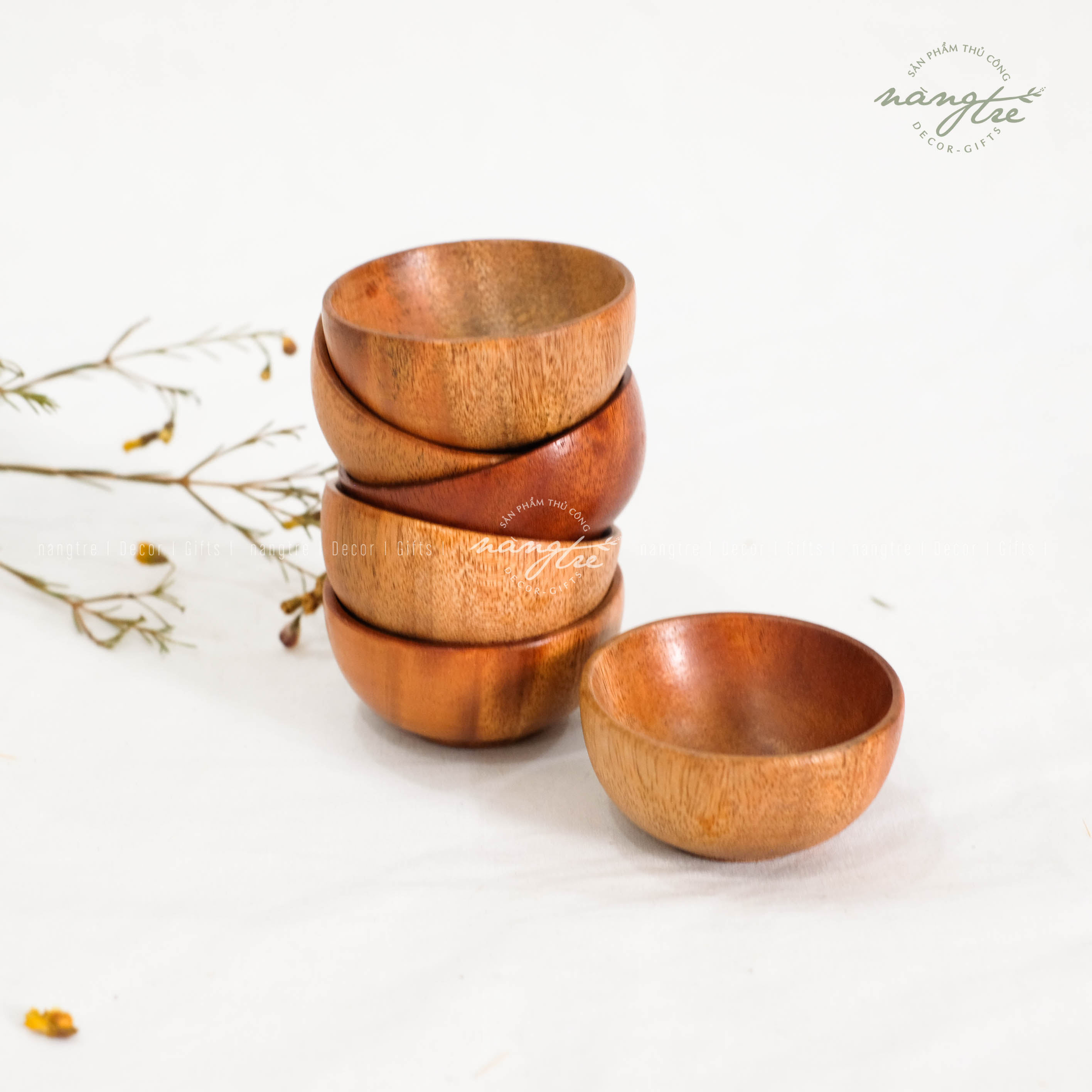 CHÉN GỖ BÁT GỖ MINI -CHÉN CHẤM GIA VỊ - HÀNG VN