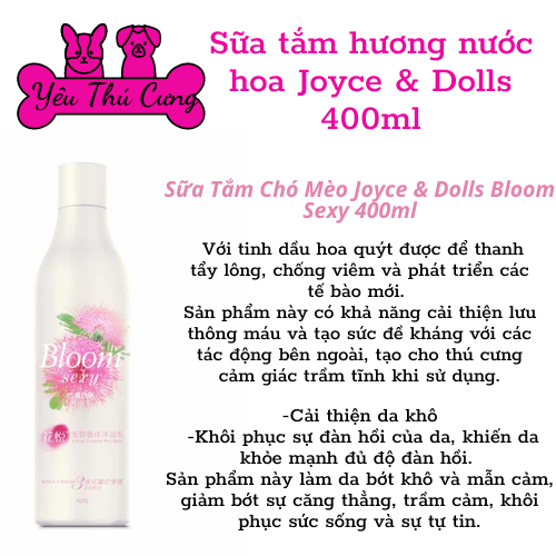 Sữa tắm nước hoa cho chó mèo joyce & dolls 500ml-yêu thú cưng