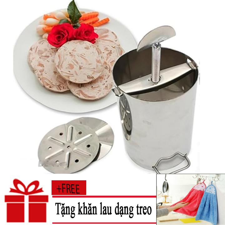 Khuôn làm giò xào hà nội 1Kg  - Khuôn làm giò chả Inox - KHUÔN LÀM GIÒ THỦ INOX CAO CẤP- Khuôn làm giò xào bằng inox không gỉ, bền đẹp, sạch sẽ, có thể tháo lắp từng chi tiết giúp việc vệ sinh dễ dàng  + Tặng Khăn Lau Tay Đa Năng Dạng Treo