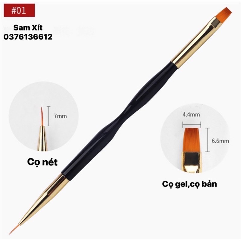 Bộ cọ vẽ móng tay 3cây (6công dụng) trang trí móng