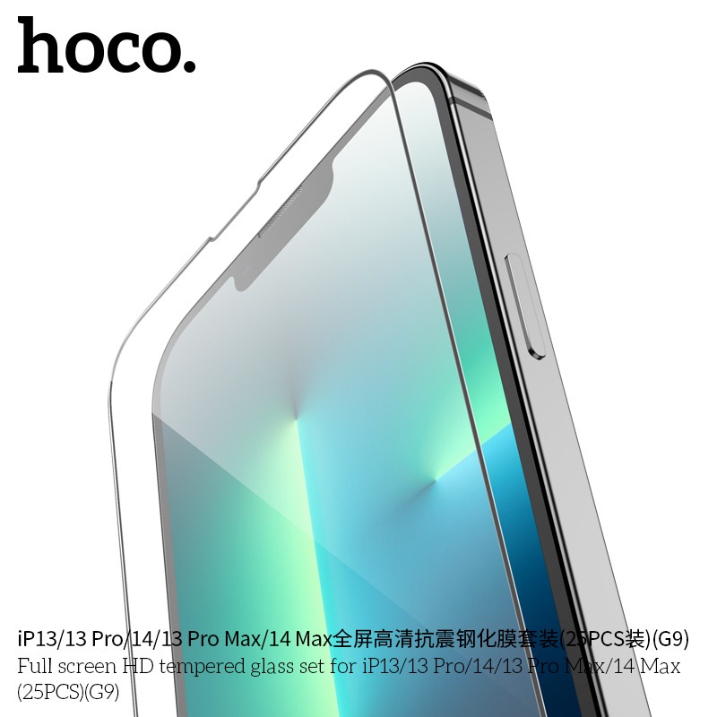 Kính cường lực full màn hình Hoco G9 cho iPhone từ 6 đến 16 Pro Max (Đen) - Phụ Kiện 1986
