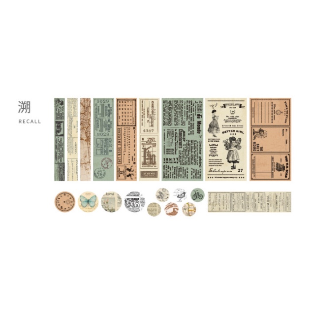 Set sticker trang trí vintage cắt sẵn - 40 ps