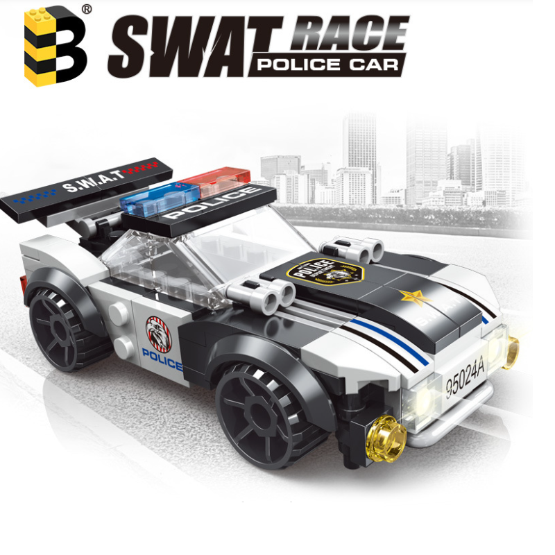 Bộ lắp ráp lego mô hình xe ô tô cảnh sát gồm 94 chi tiết bằng nhựa cao cấp đồ chơi trẻ em