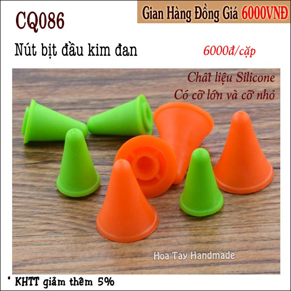 1 cặp nút Bịt Đầu Kim Đan CQ086 - Hoa Tay Handmade