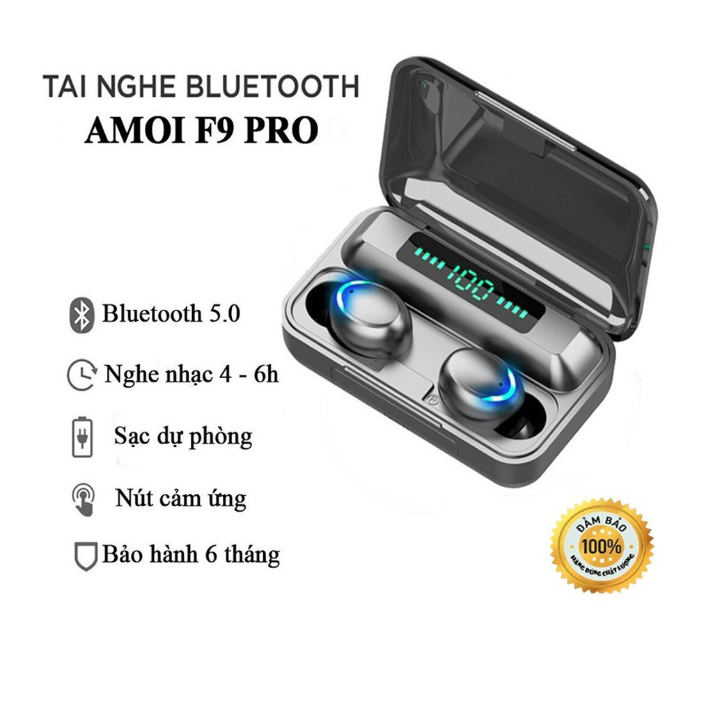 Tai nghe cảm ứng TWS F9 PRO bluetooth 5.1 phiên bản mới cao cấp pro - Hàng nhập khẩu