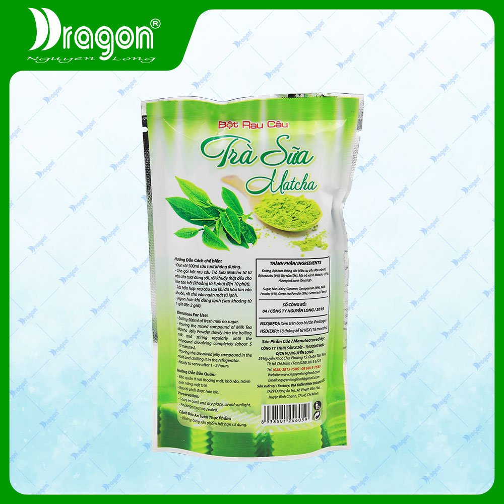 Bột Rau Câu Trà Sữa Matcha DRAGON 106G
