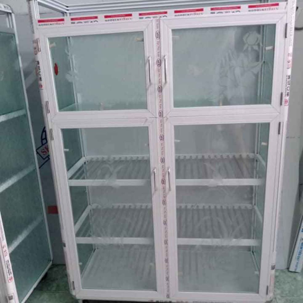 Tủ chén nhôm kính
