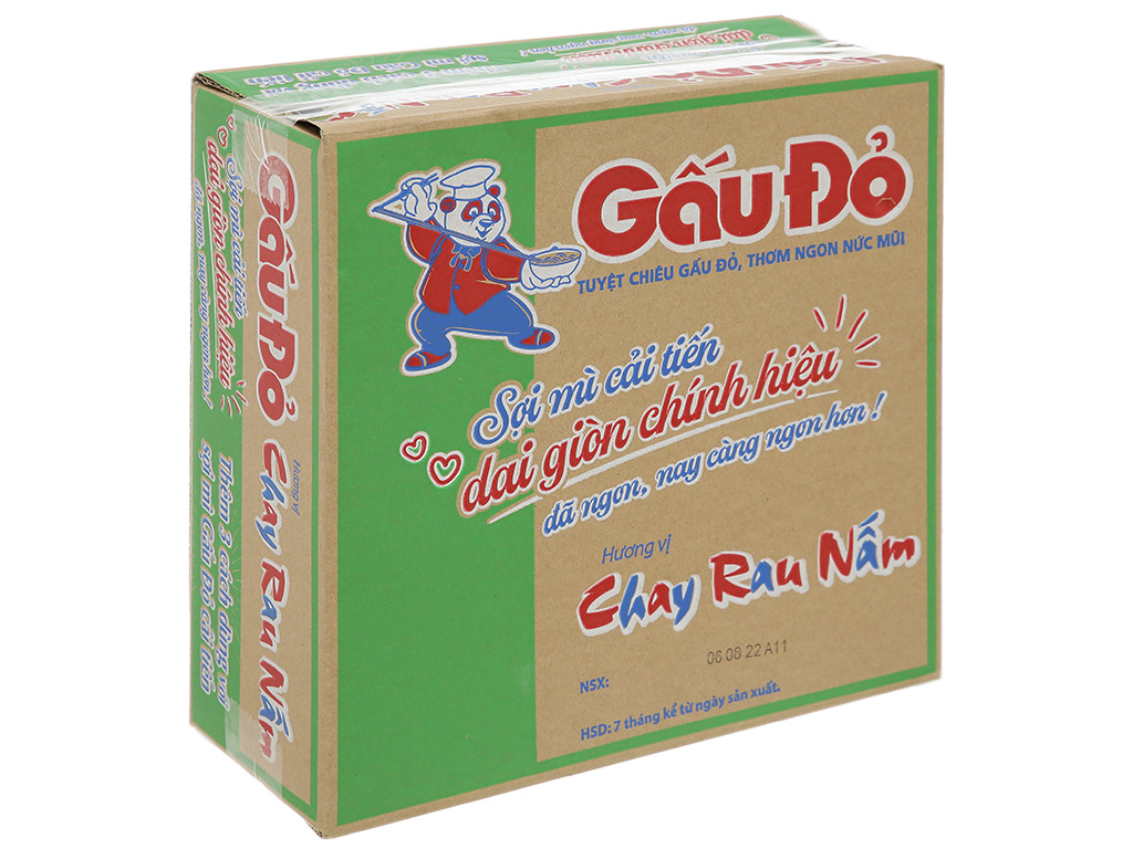 Mì gấu đỏ 63g - thùng 30 gói - cty bát muội