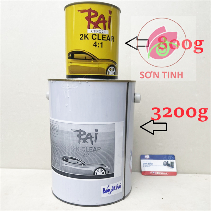 Sơn bóng 2K Rai cao cấp bộ 1kg
