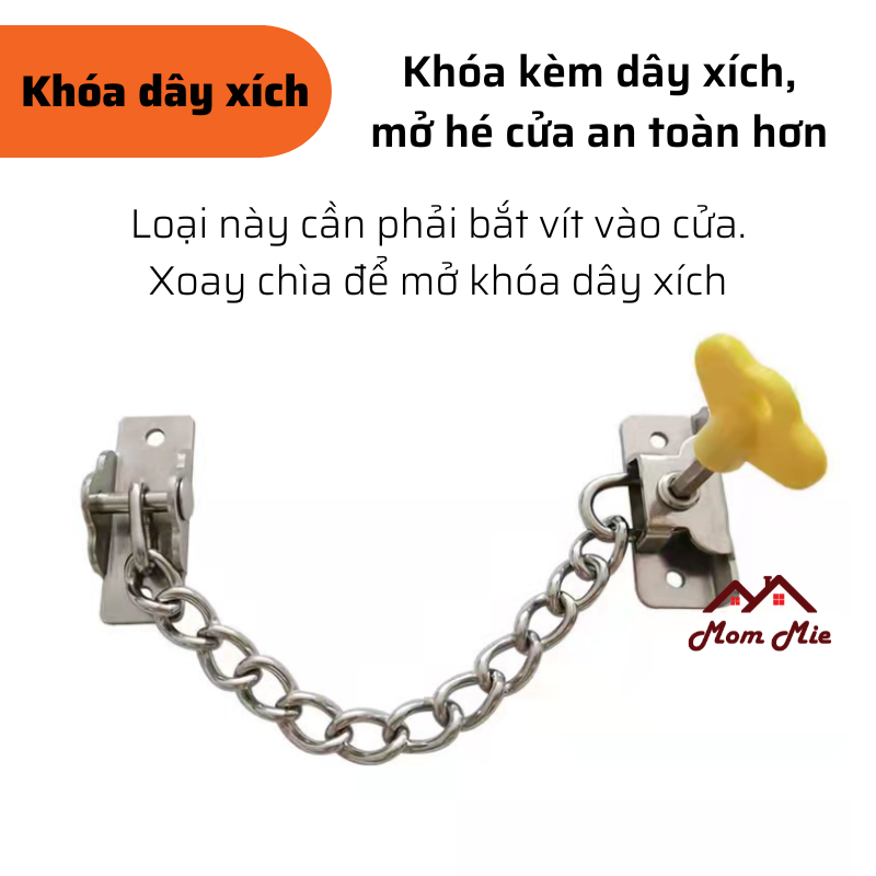 [HCM]Chốt khóa chặn cửa lùa cửa kéo chìa vàng - I014