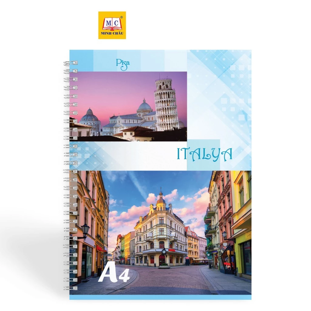 Sổ Lò Xo A4 Minh Châu - ĐL 70mgs Dòng kẻ ngang, giấy trắng mịn - MC841/842