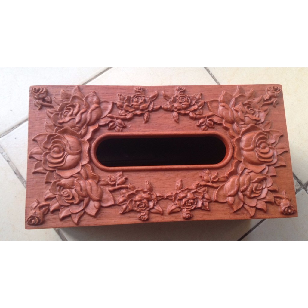 Hộp đựng giấy hoa hồng nổi