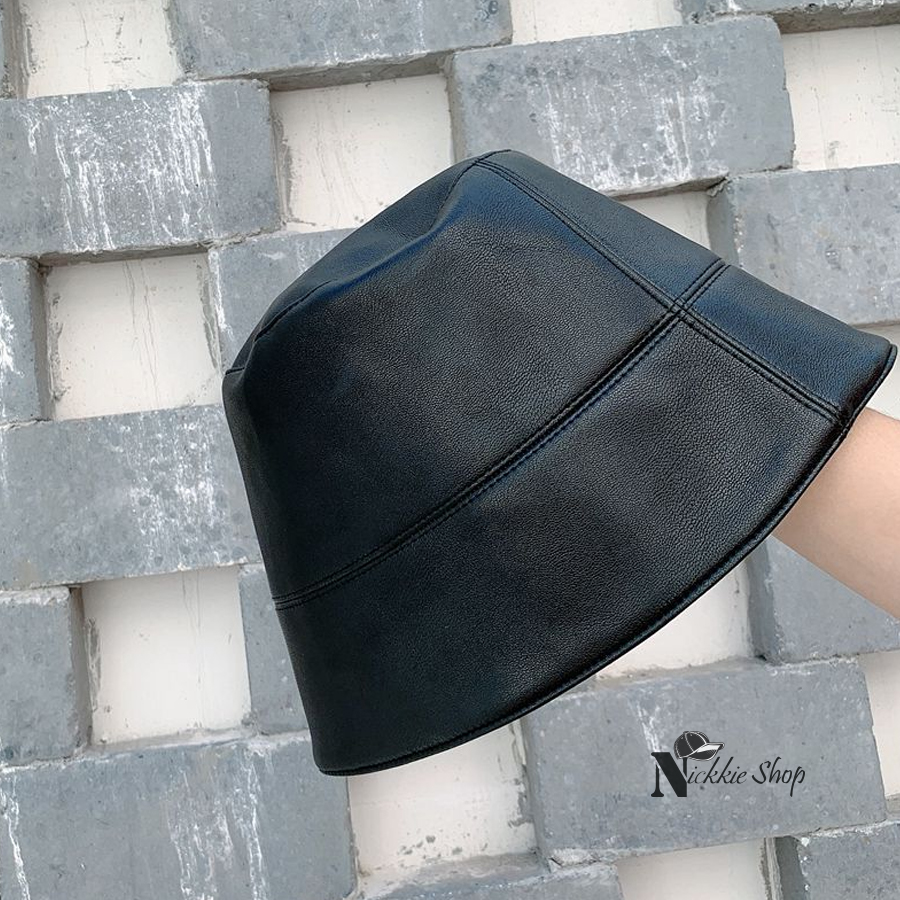 Mũ bucket da đội sụp sụp thời trang