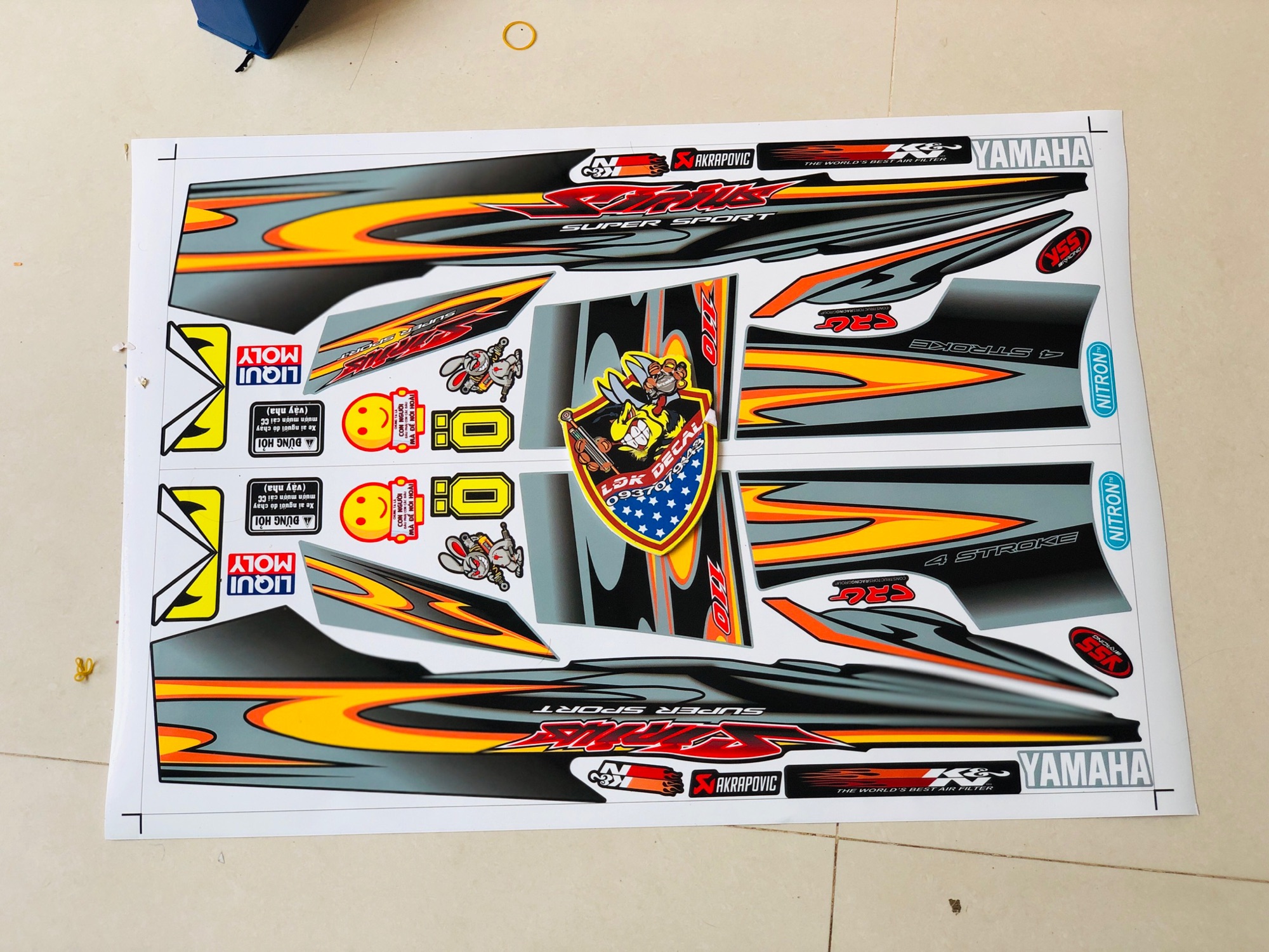 Tem rời Sirius xăng cơ xám xi măng bụng đen