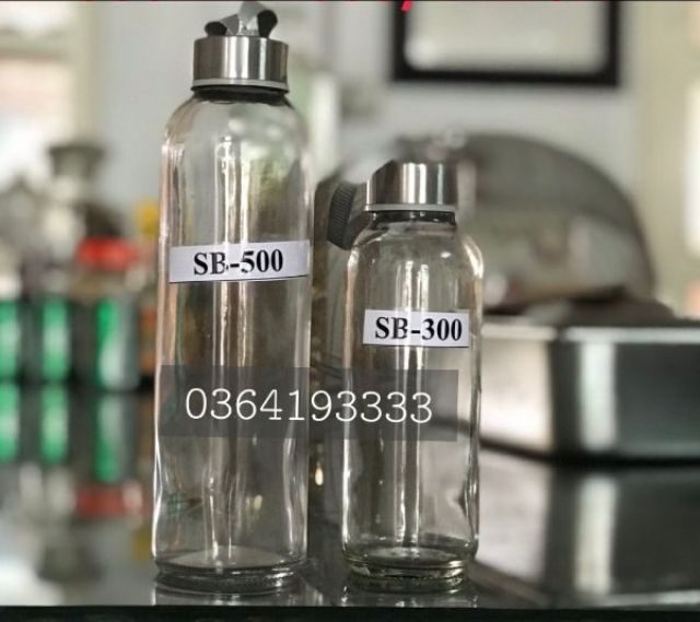Chai Thủy Tinh 300ml Detox Có Dây Xách