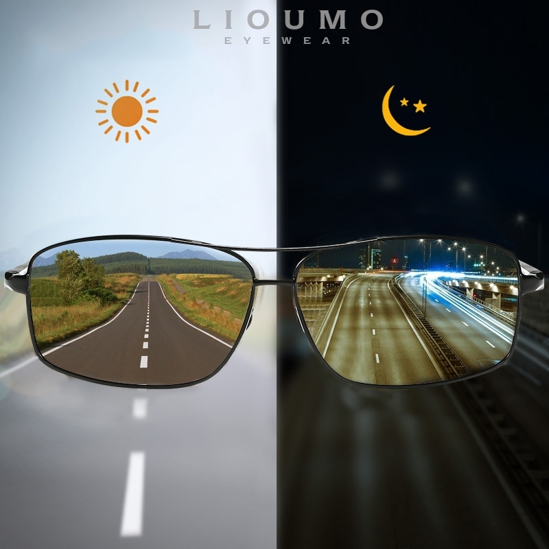 LIOUMO Top Photochromic Sunglasses Men Women Polarized Chameleon Glasses Driving Goggles Anti glare Sun Glasses zonnebril heren