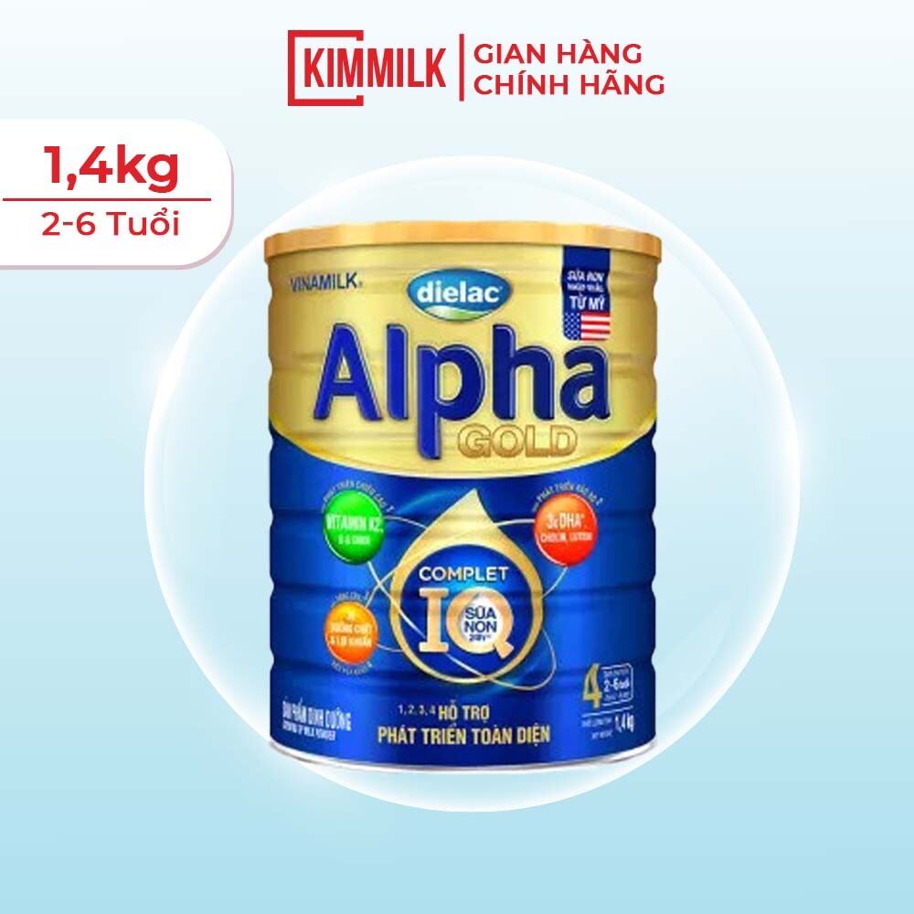 Sữa Bột Dielac Alpha Gold IQ 4 1.4kg ( Mẫu Mới )