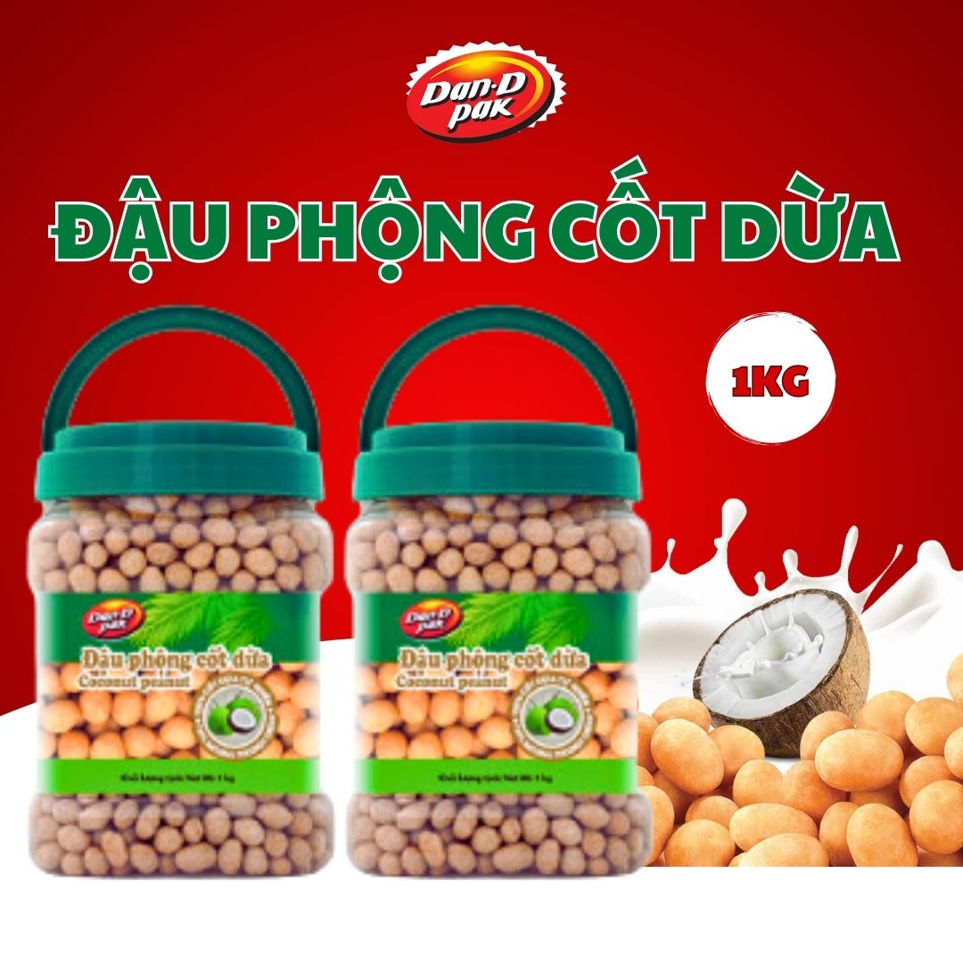 [Chính hãng] Đậu phộng nước cốt dừa 1kg Dan D Pak