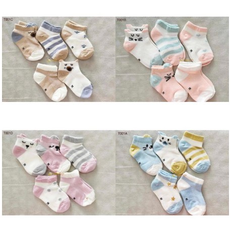 [HCM]SET 5 ĐÔI VỚ COTTON CHO BÉ TỪ SƠ SINH ĐẾN 1 TUỔI