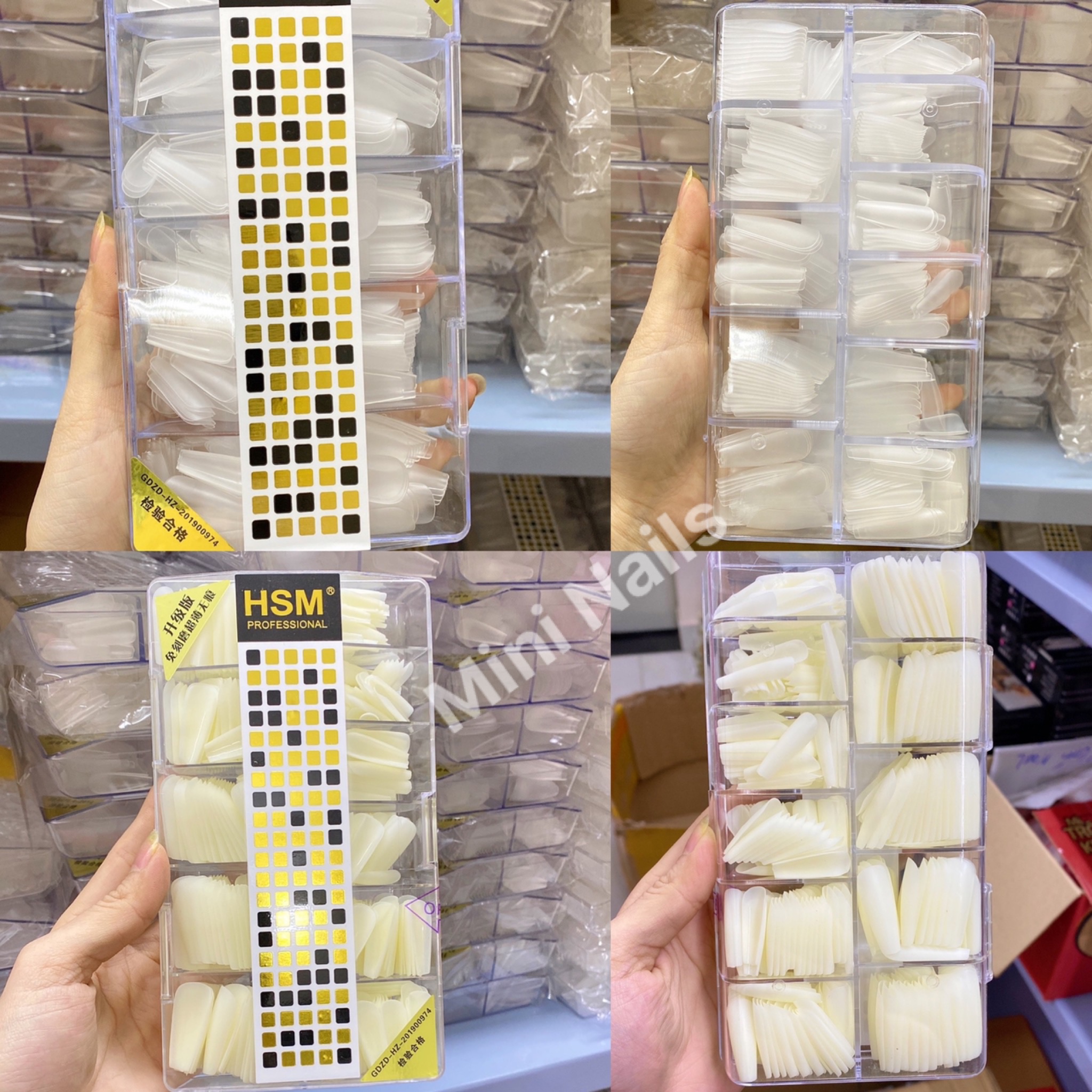 Móng Up HSM Nhám Phom Thang Màu Đục ,Trong - Mini Nails