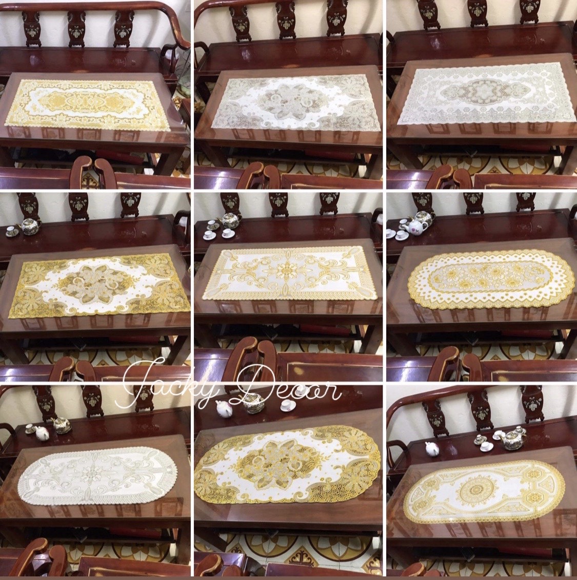[SIÊU RẺ] Khăn trải bàn Ren Hoa 40x80cm - HÀNG ĐẸP