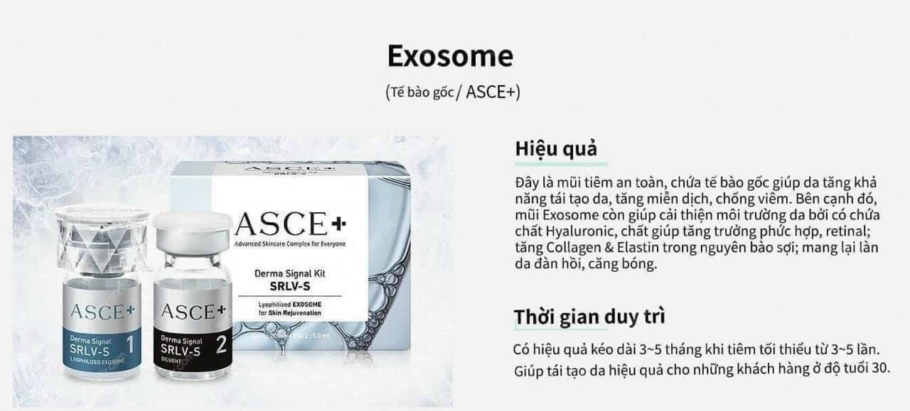 Tinh chất căng bóng da tiêm meso (EXOSOME) ASCE plus Cho Trẻ Hoá Da - 1 cặp