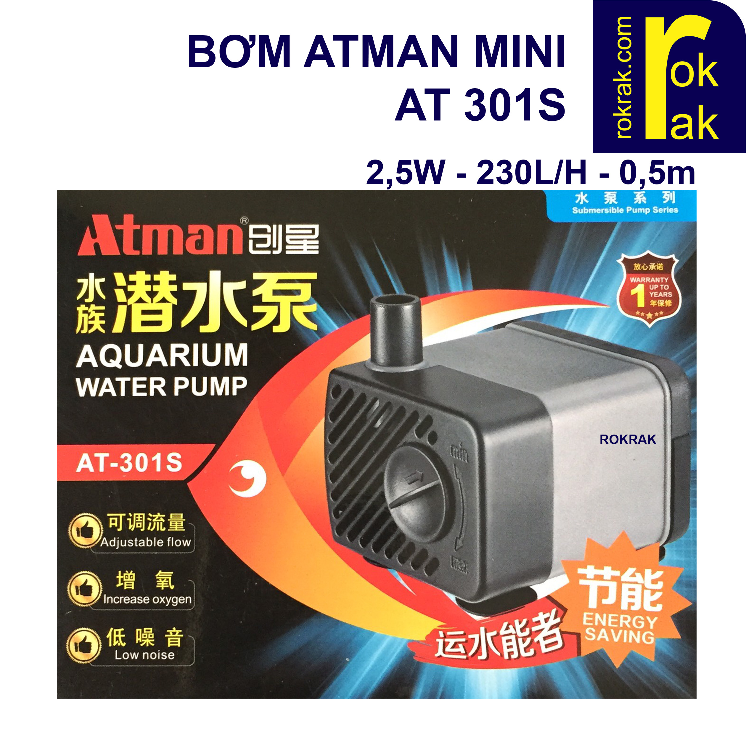 [HCM]Máy bơm Atman AT-301s 301 cho hồ cá thủy sinh