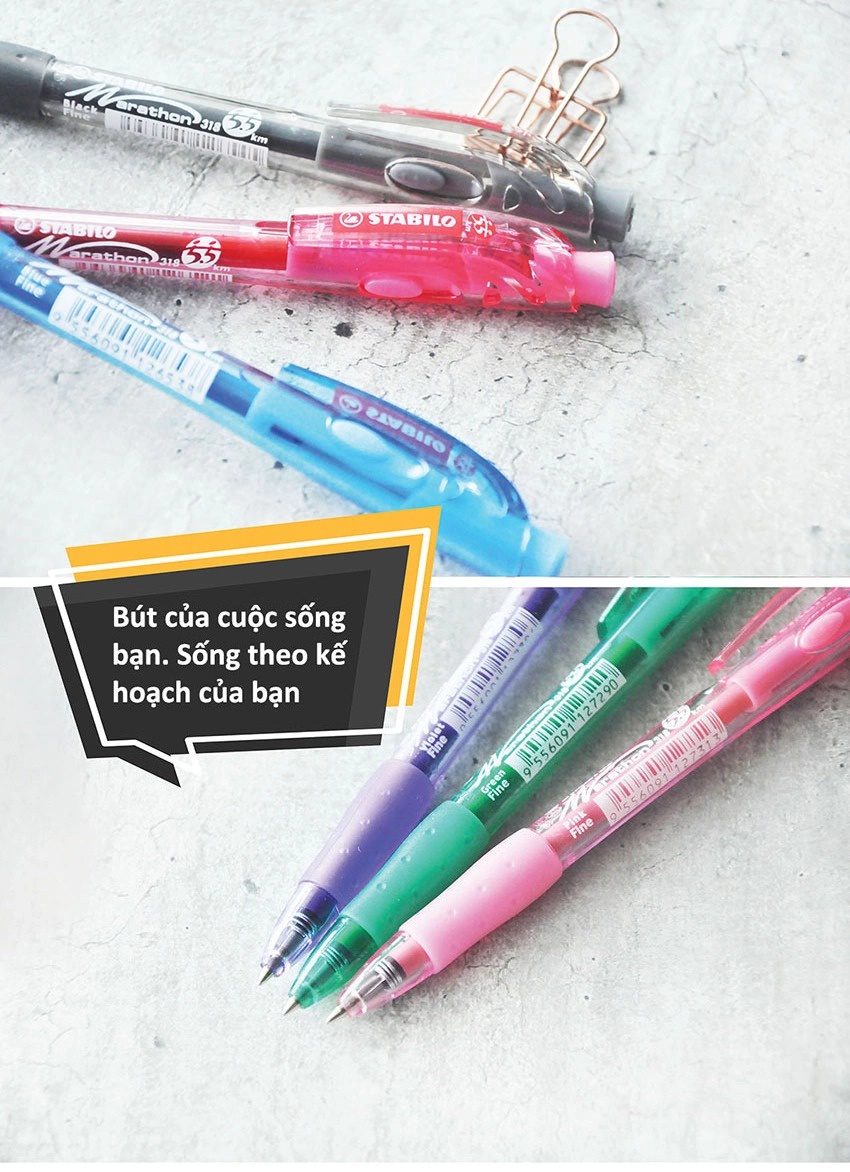 Bút bi STABILO Marathon BP318F (Xanh biển, Đen, Đỏ, Hồng, Xanh lá, Tím)