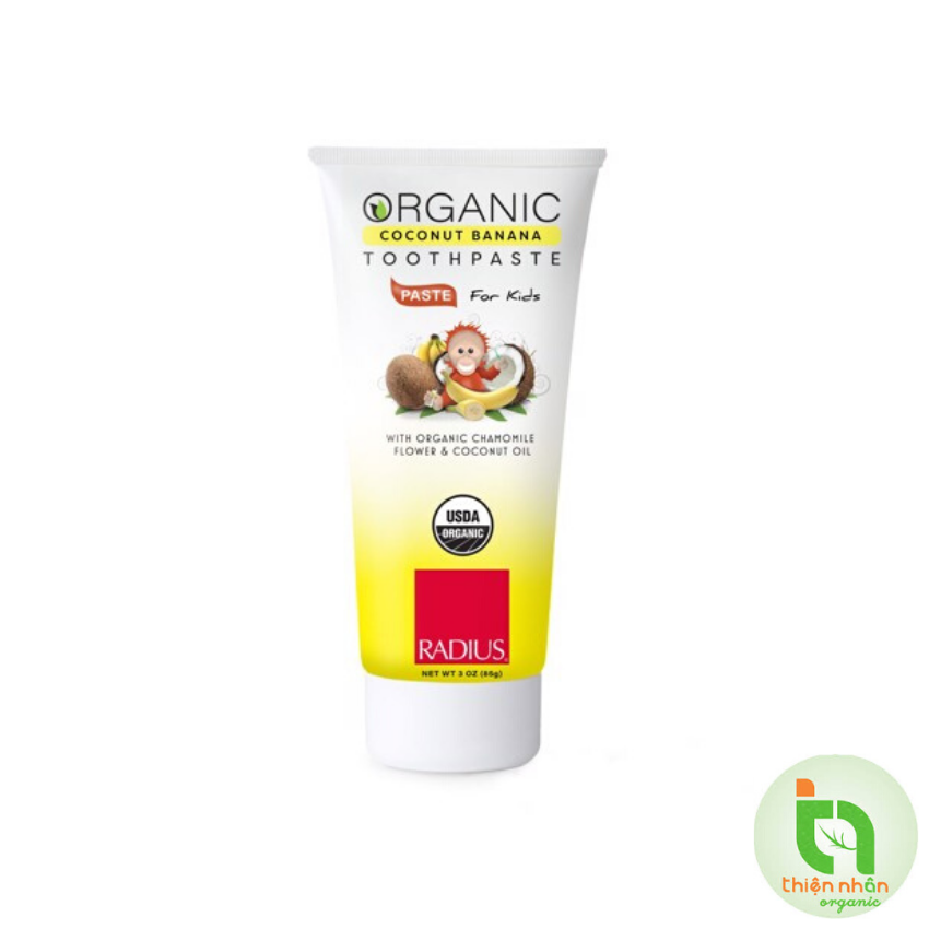 Kem đánh răng trẻ em Radius (48g) chuối+dừa
