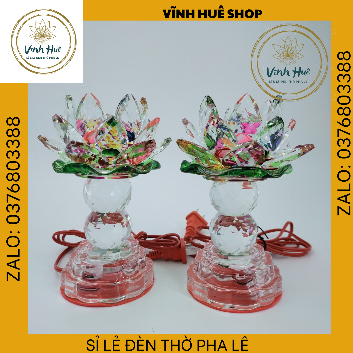 ĐÈN THỜ  PHA LÊ LÁ SEN, MẠCH NHIỀU MÀU, ĐÈN THỜ CÚNG