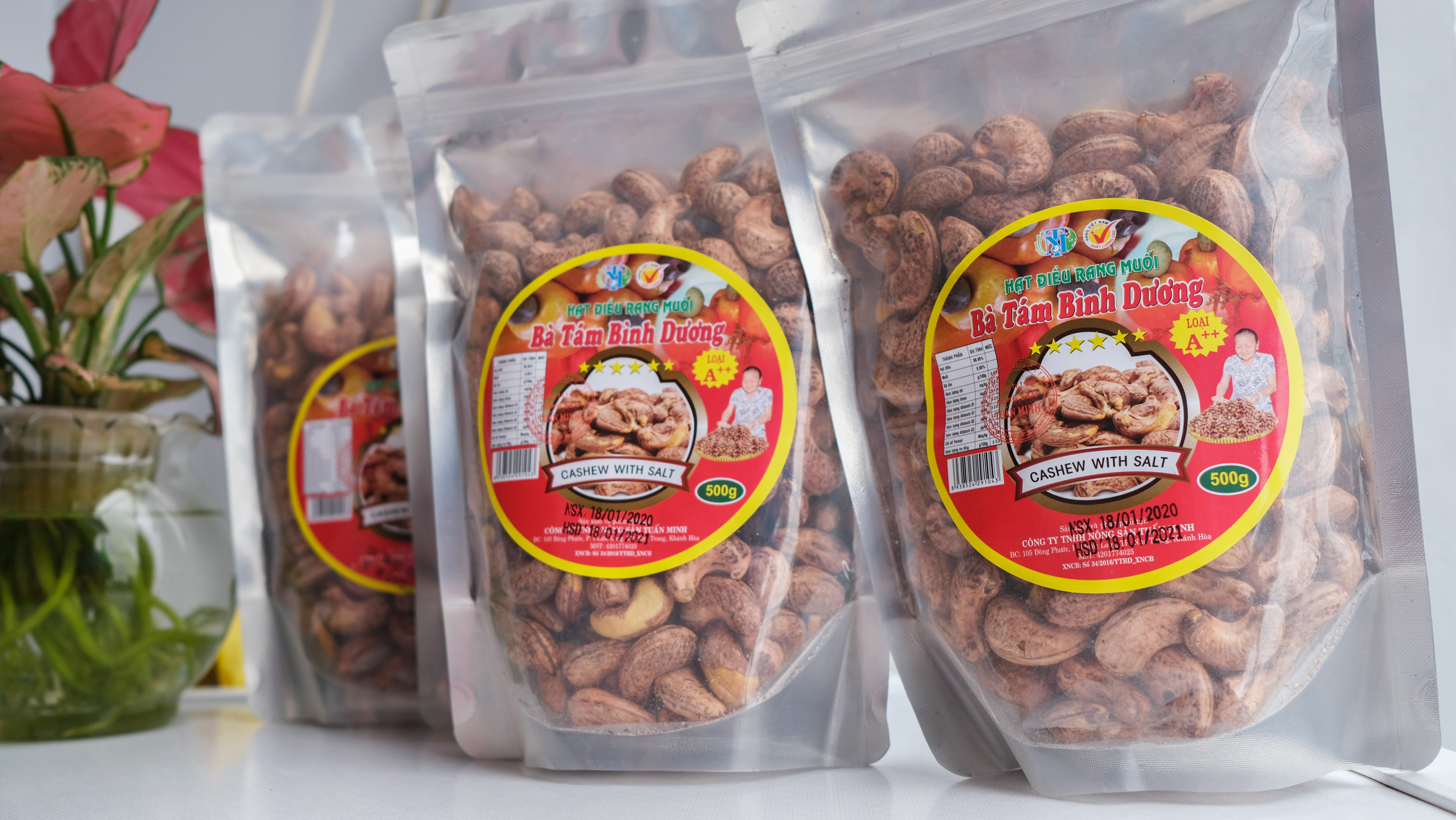 Hạt điều rang muối Bình Phước túi zip 500gr